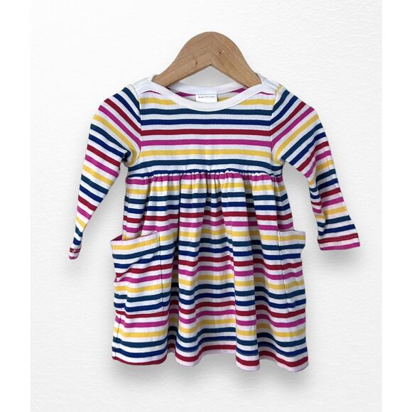 Hanna Andersson Organic Rainbow Stripe Dress, 6-12 Months - Picture 2 of 7